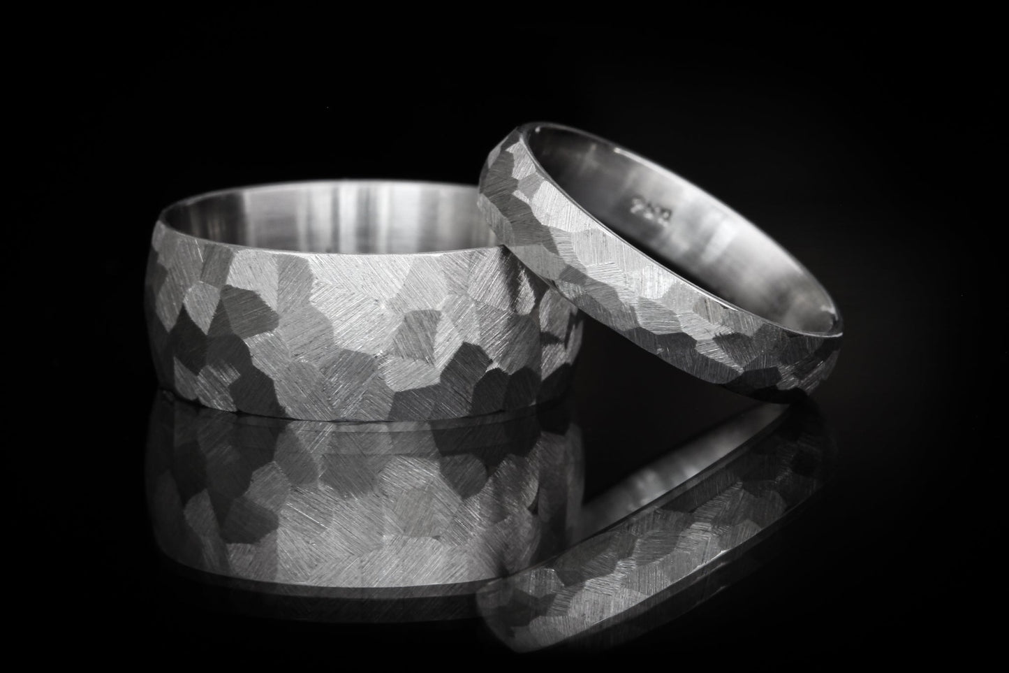 X242 Custom Ring Set: Tantalum Charles Bands