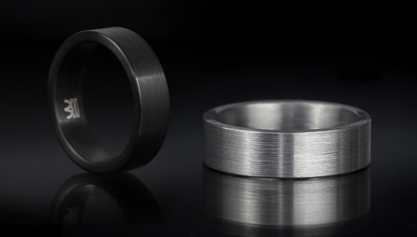 The Minimalist 'Zuna' Brushed Tungsten Ring