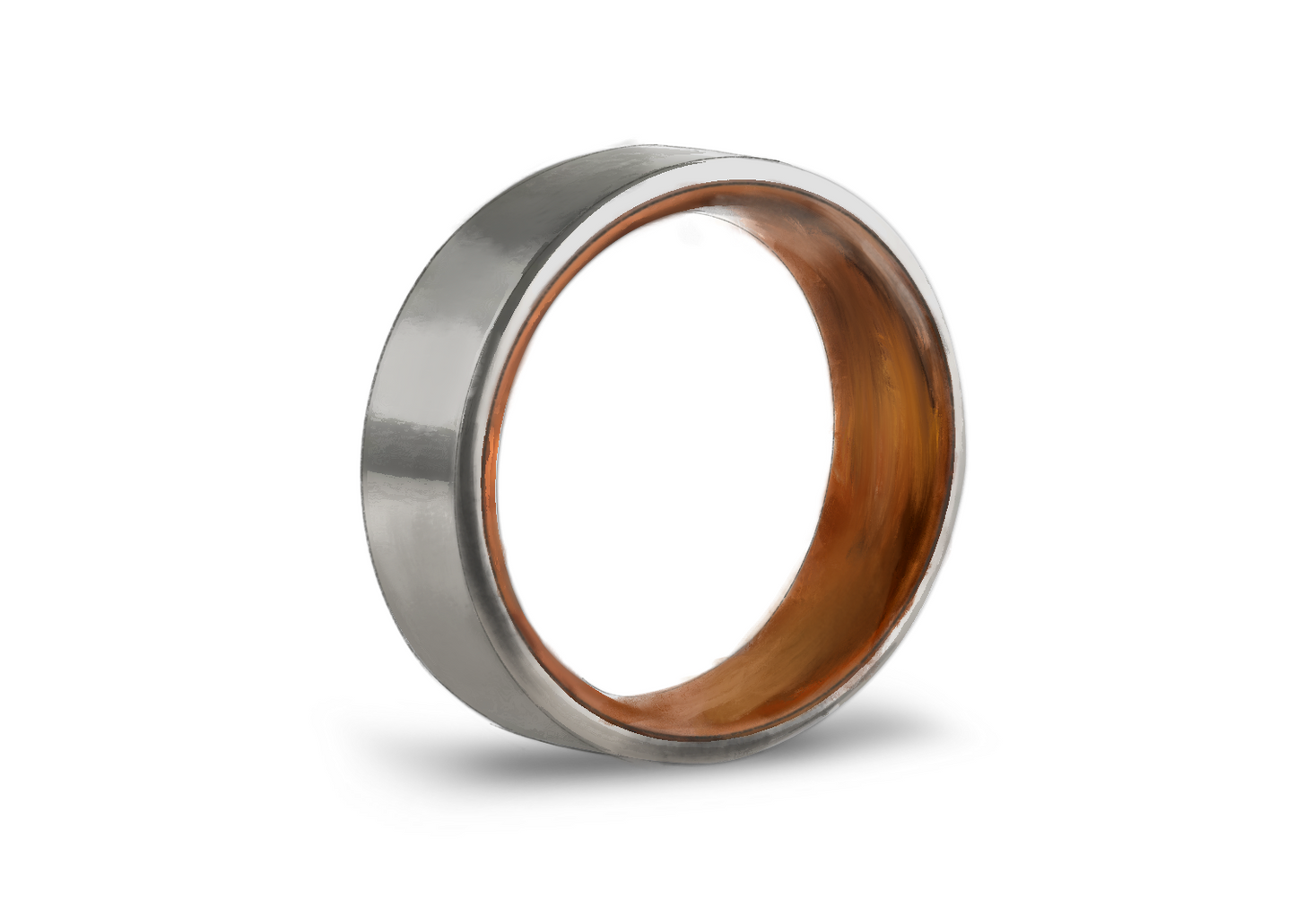 The "Guthrie" Brushed Titanium + Wood Ring