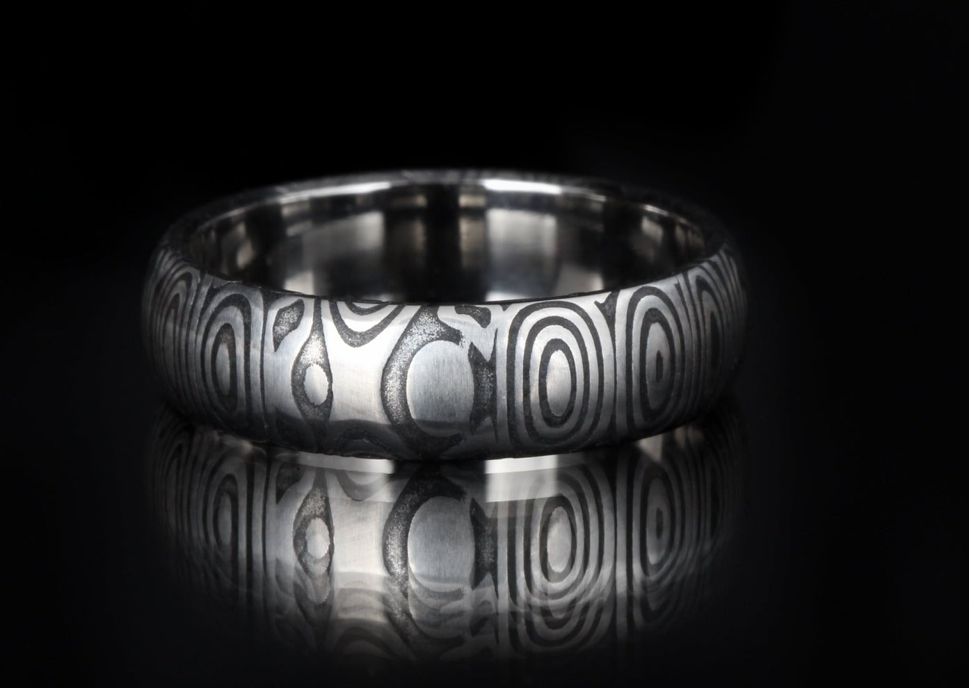 Custom "Wootz" Damascus Steel Rings 