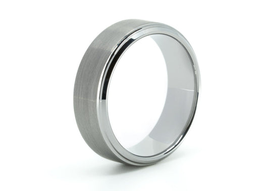 "Marshall" Tungsten Ring with Stepped Edge