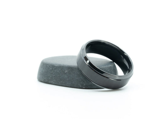 Size 10.5 Prototype Ring: Black Titanium w/ Bevel