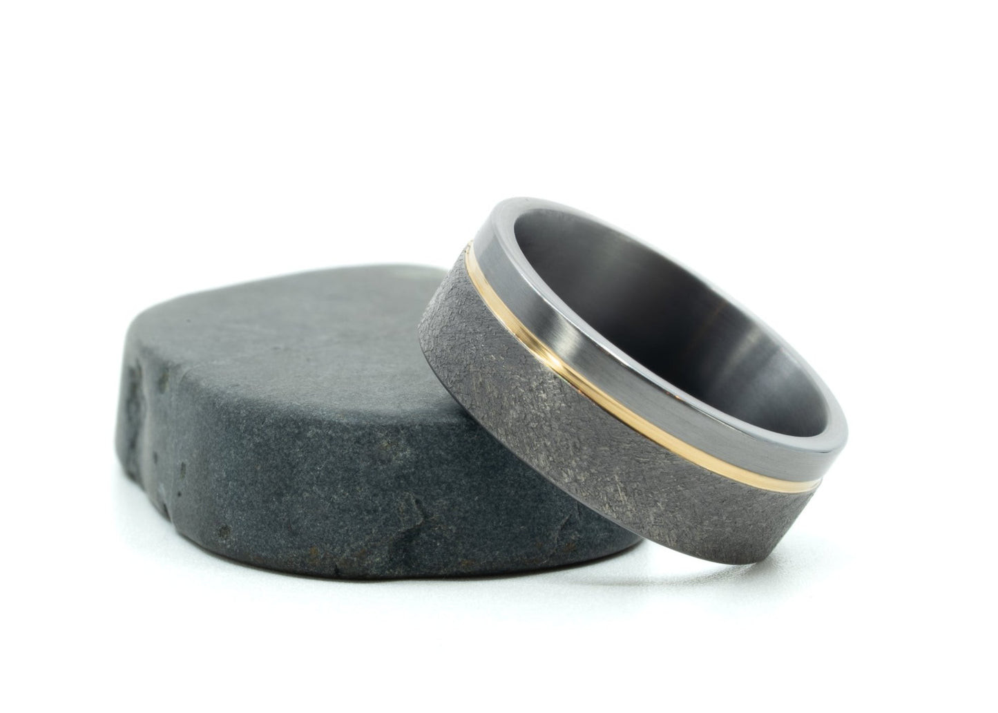 Size 9.5 Closeout Ring: "Rae" Tantalum + 14k Gold