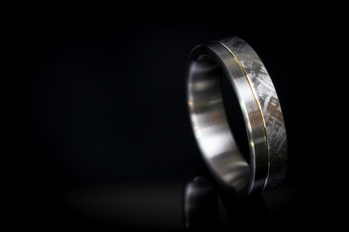 Titanium 'Rae' Ring With 14k Inlay