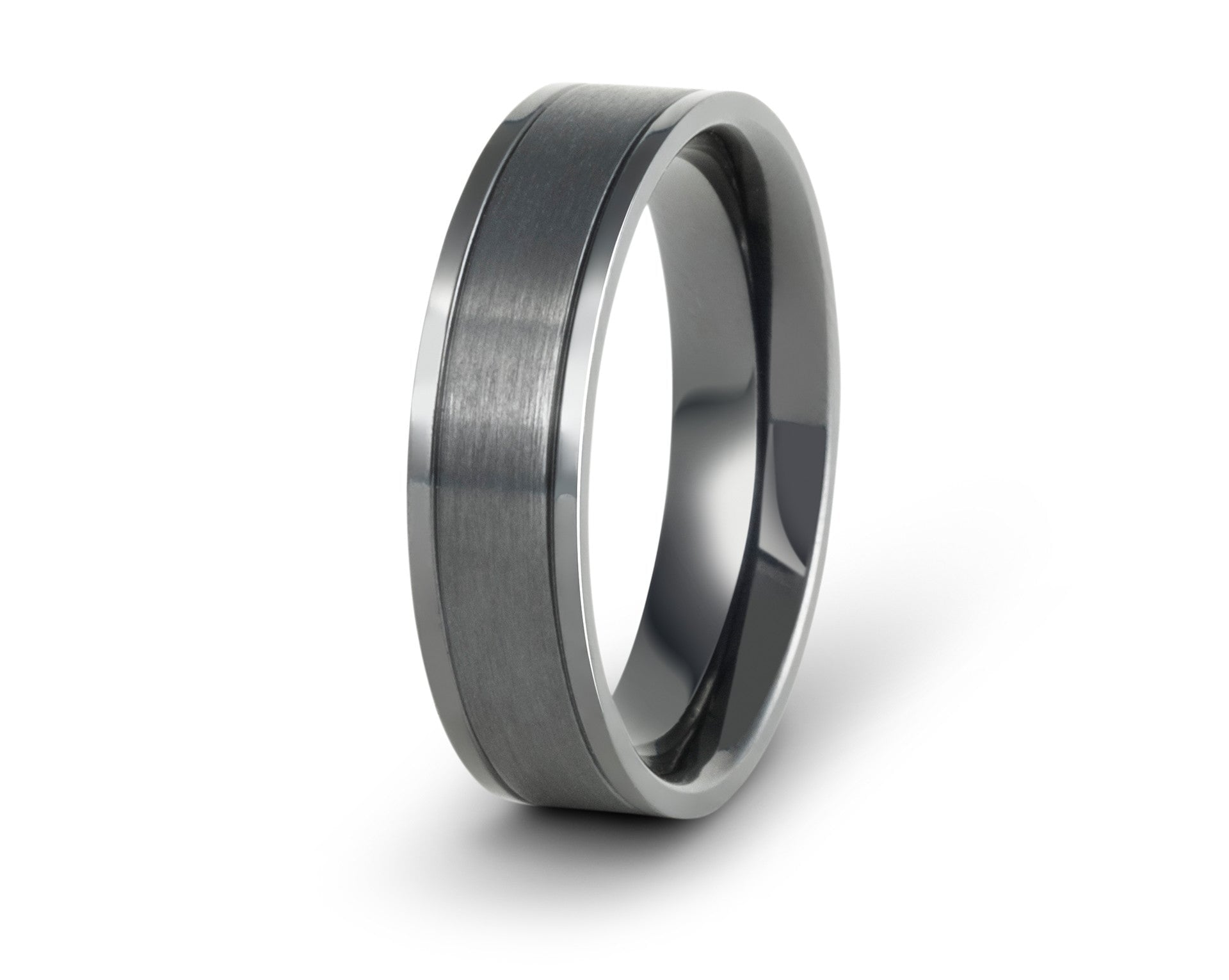 Dark grey store titanium wedding bands