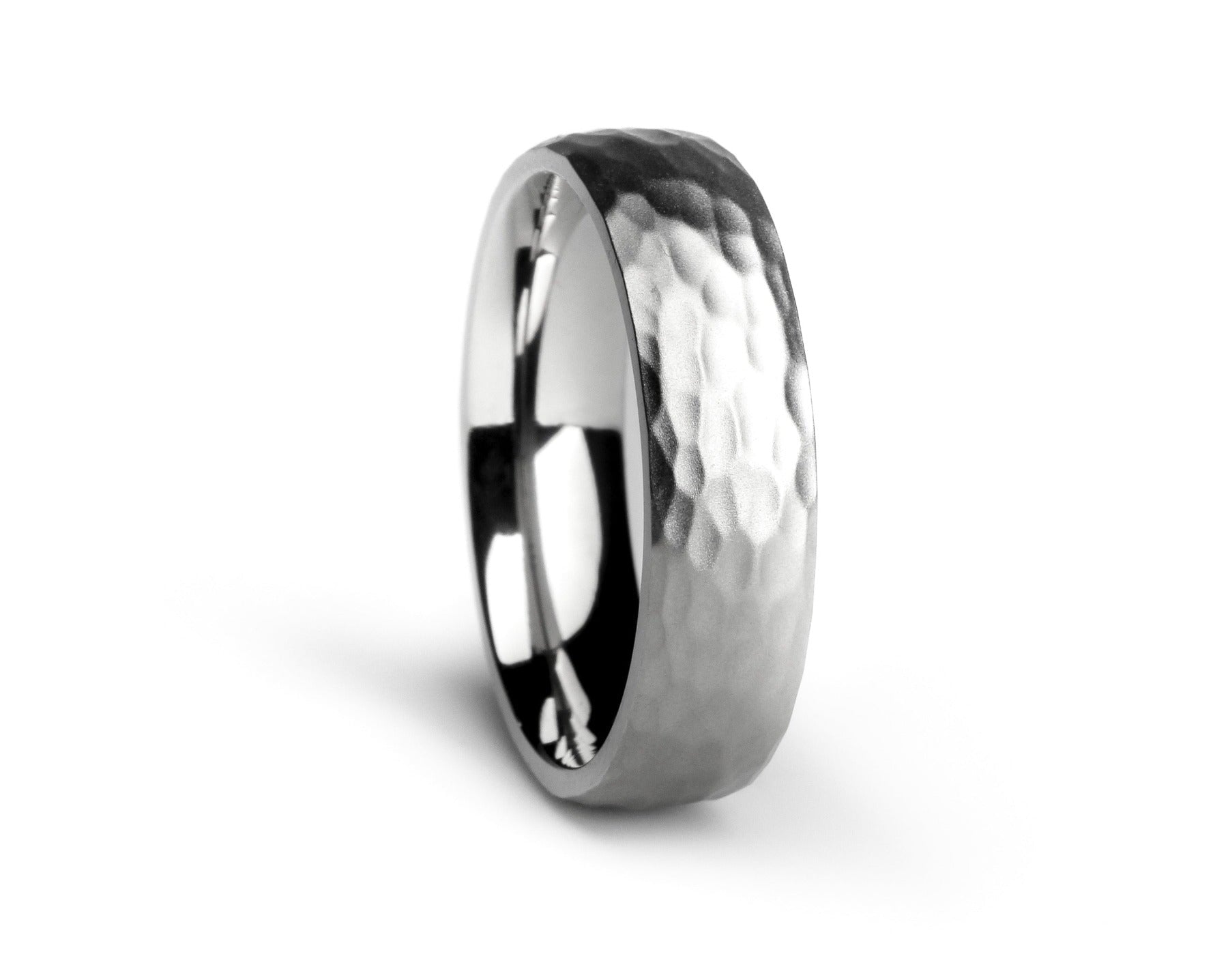 The Renzo Hammered Titanium Ring Rings 