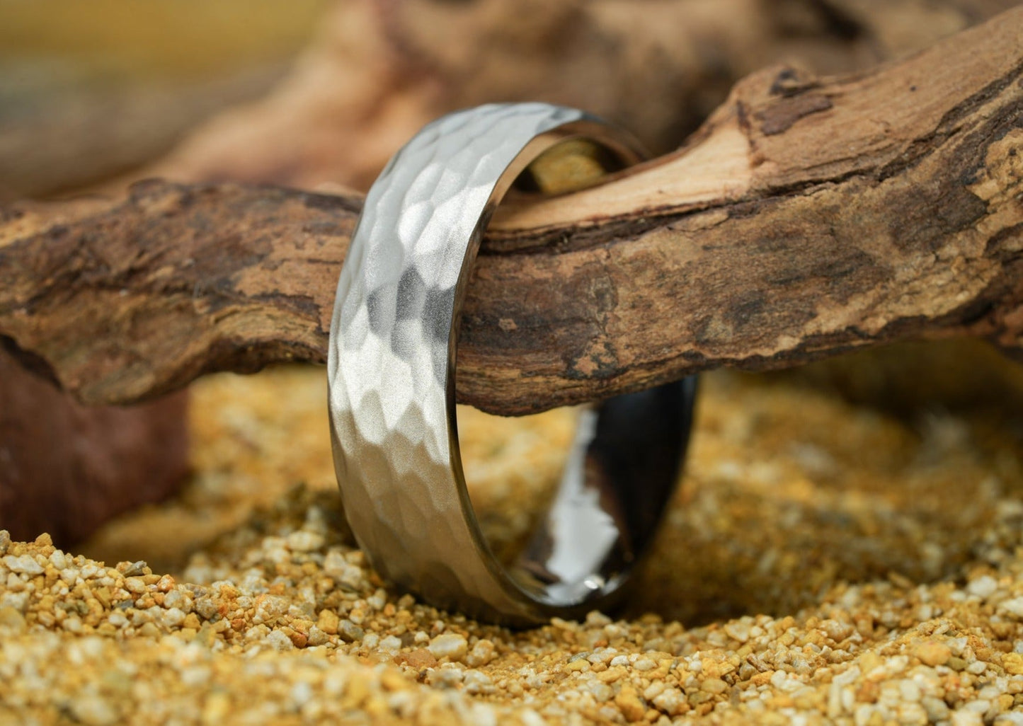 The Renzo Hammered Titanium Ring Rings 